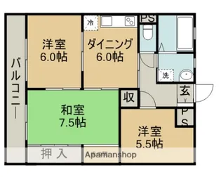 ドルフレーベンベルク【2階】の間取り