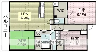 ヴィスタガーデン川越【9階】の間取り