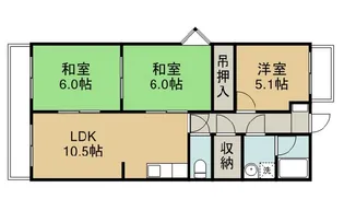 グリーンハイツ鶴ヶ島【5階】の間取り