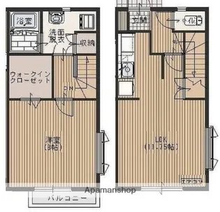 埼玉県川越市大字吉田129-1【テラスハウス】の間取り