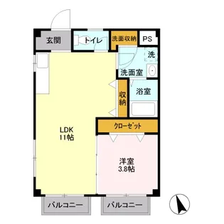 越山マンション【3階】の間取り