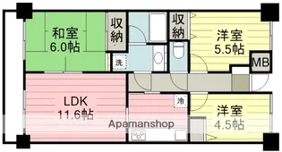 ファミール川越【7階】の間取り