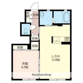埼玉県川越市大字下広谷【アパート】の間取り