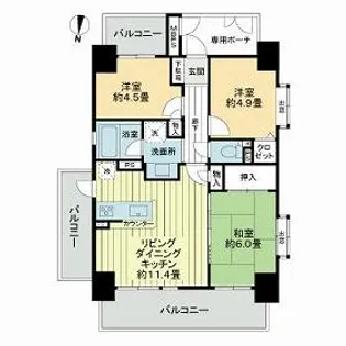 ライオンズマンション本川越駅前【9階】の間取り