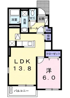 サンリット・エアリーB【1階】の間取り