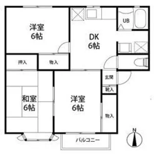 埼玉県川越市大字的場【アパート】の間取り