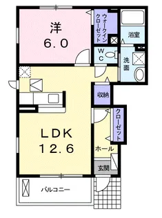 1LDKの間取り画像