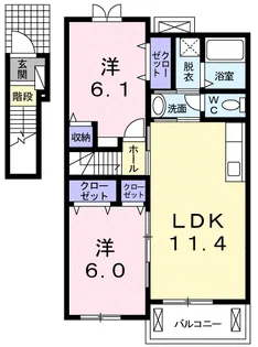 イースト ユーB【2階】の間取り