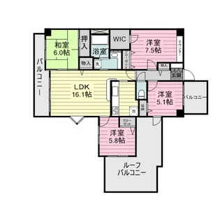 レクセルマンション川越大手町【5階】の間取り