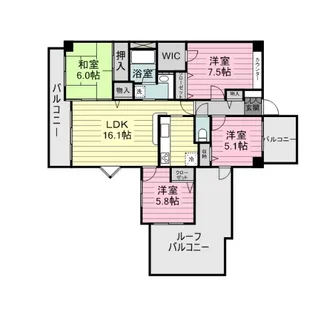 レクセルマンション川越大手町【5階】の間取り