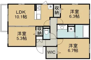 オランジュ A【3階】の間取り