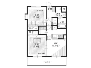 ルネス カトレアコート【1階】の間取り