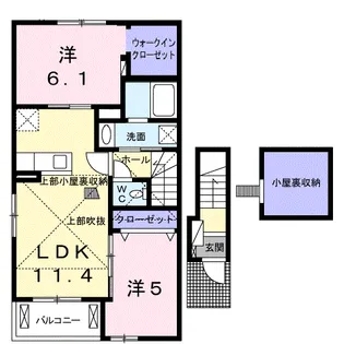 ジャルダン ベルⅡ【2階】の間取り