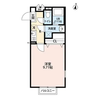 アムール川越IC2008秋本【1階】の間取り