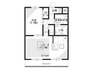 ルネス アルフォート【1階】の間取り