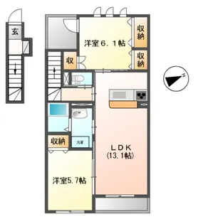 ワースファミリア・ユー【2階】の間取り