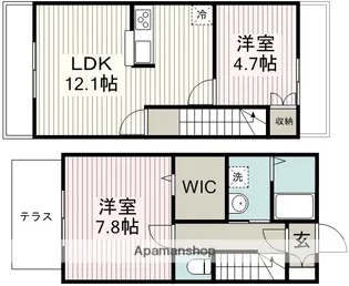 埼玉県川越市大字砂久保【テラスハウス】の間取り