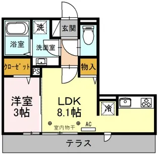 ヴィラージュ【3階】の間取り