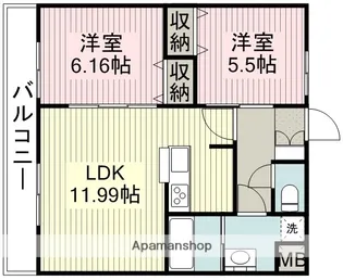 ロイヤルブルーム川越【4階】の間取り