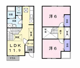 プリムヴェール【1階】の間取り