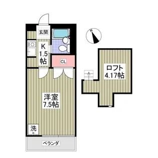 カーサセッテ【202号室】の間取り