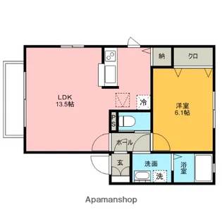 1LDKの間取り画像