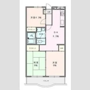グリーンタウン鶴ヶ島【4階】の間取り