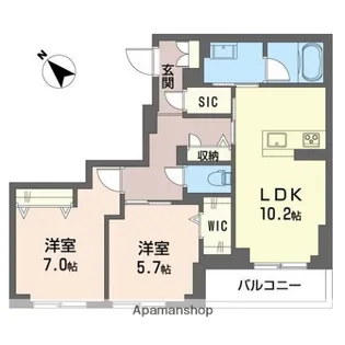 シャテーニュ・デ・イン【1階】の間取り