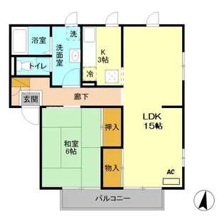 1LDKの間取り画像