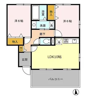 アイツー ⅠⅡ【I202号室】の間取り