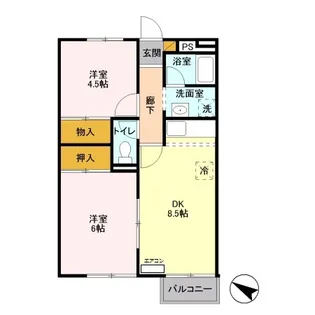 フラット Ⅰ【2階】の間取り