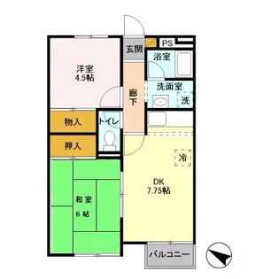 フラット Ⅰ【2階】の間取り