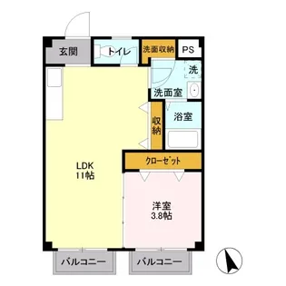 越山マンション【3階】の間取り