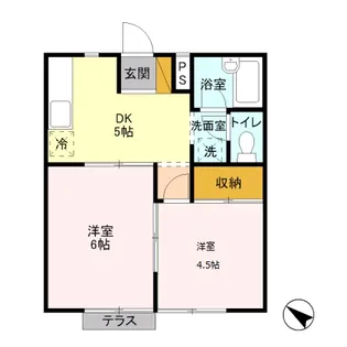 コスモプラザ B【1階】の間取り