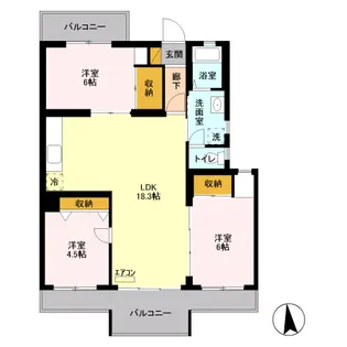 ハイツ南【3階】の間取り