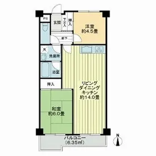 ワコー川越マンション【1階】の間取り