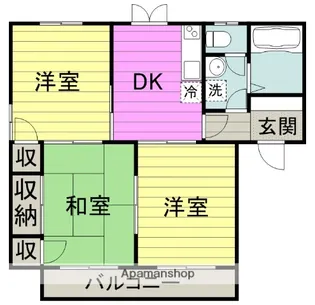 サザンハイツB【2階】の間取り