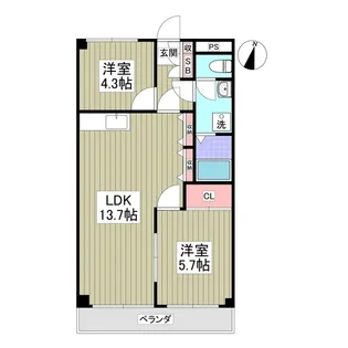 千代田マンション 川越【2階】の間取り