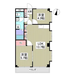 千代田マンション 川越【2階】の間取り