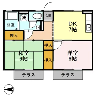 ラインハイツ【1階】の間取り