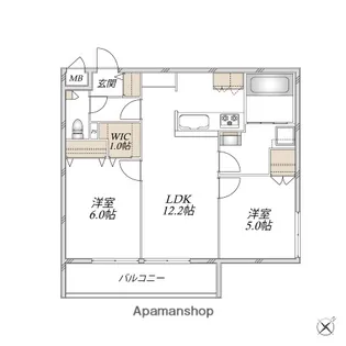 レジデンスヒューゲル鶴ヶ丘Ⅰ【2階】の間取り