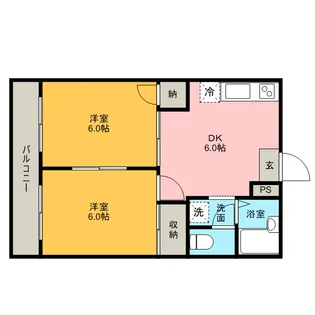 くるみハイツ1【1階】の間取り