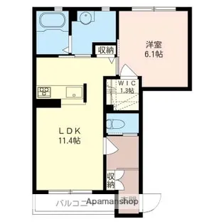 メゾン・ベルラフォーレB【1階】の間取り