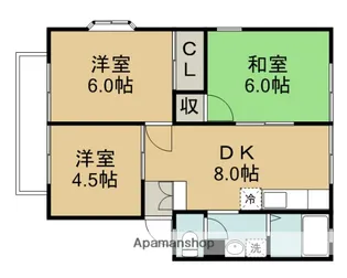 グラスフィールド川鶴A棟【2階】の間取り