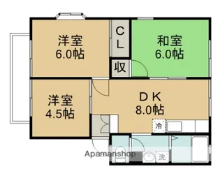 グラスフィールド川鶴A棟【2階】の間取り
