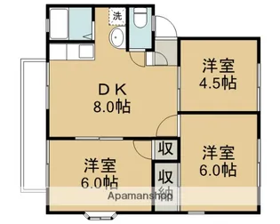 グラスフィールド川鶴D棟【101号室】の間取り