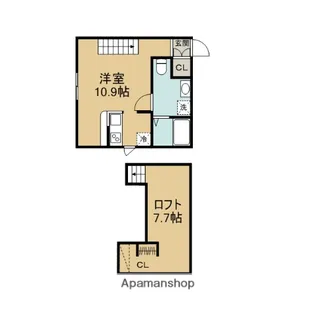 プリマ高麗川 壱番館【1階】の間取り