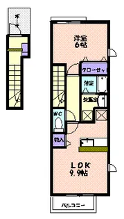 サンパティークⅡ【2階】の間取り