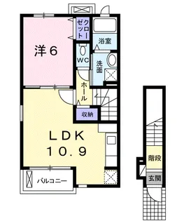 アンソレイエ ダイアン【2階】の間取り