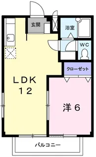 コーポサチ B【1階】の間取り